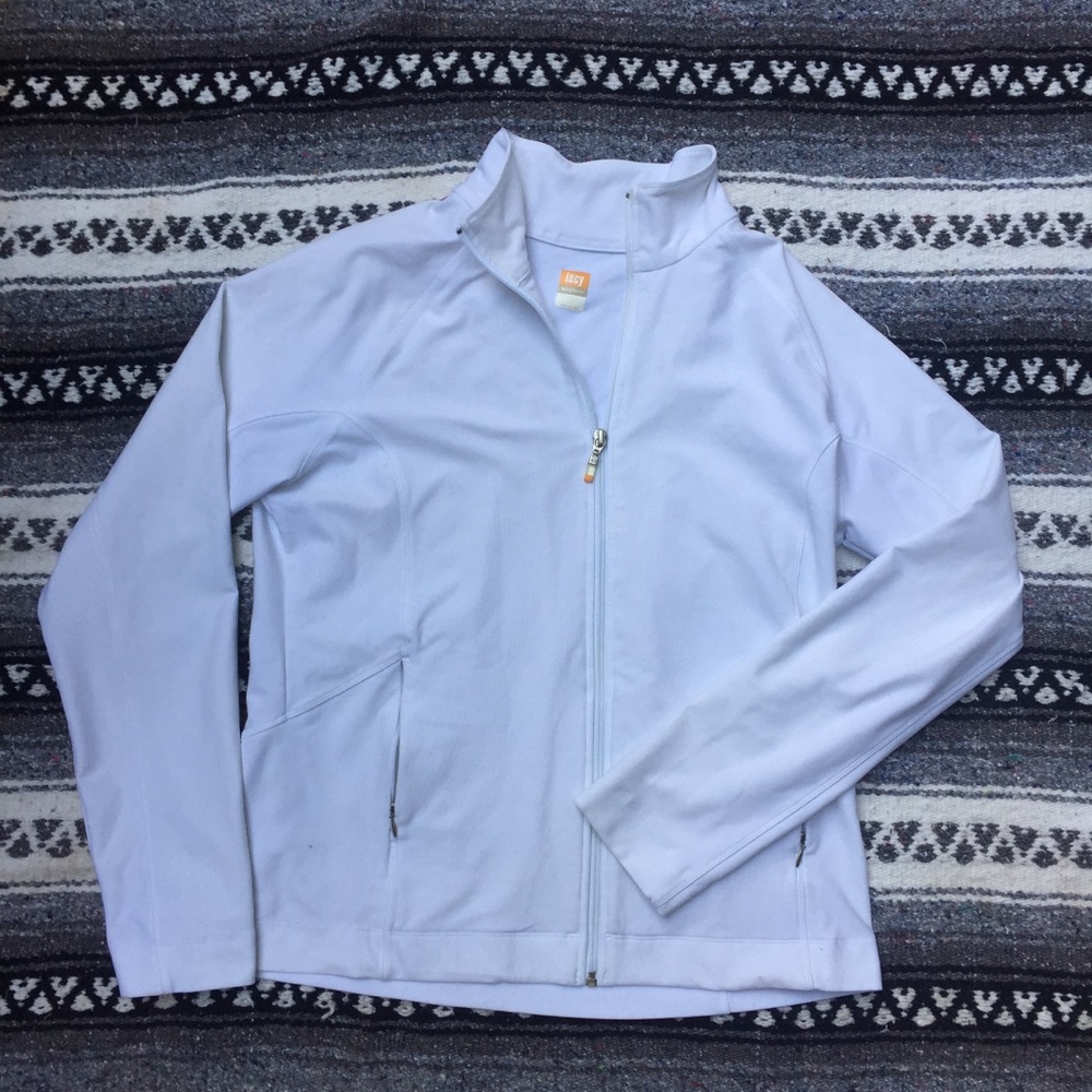 Lucy Tech White Zippered Workout Jacket L